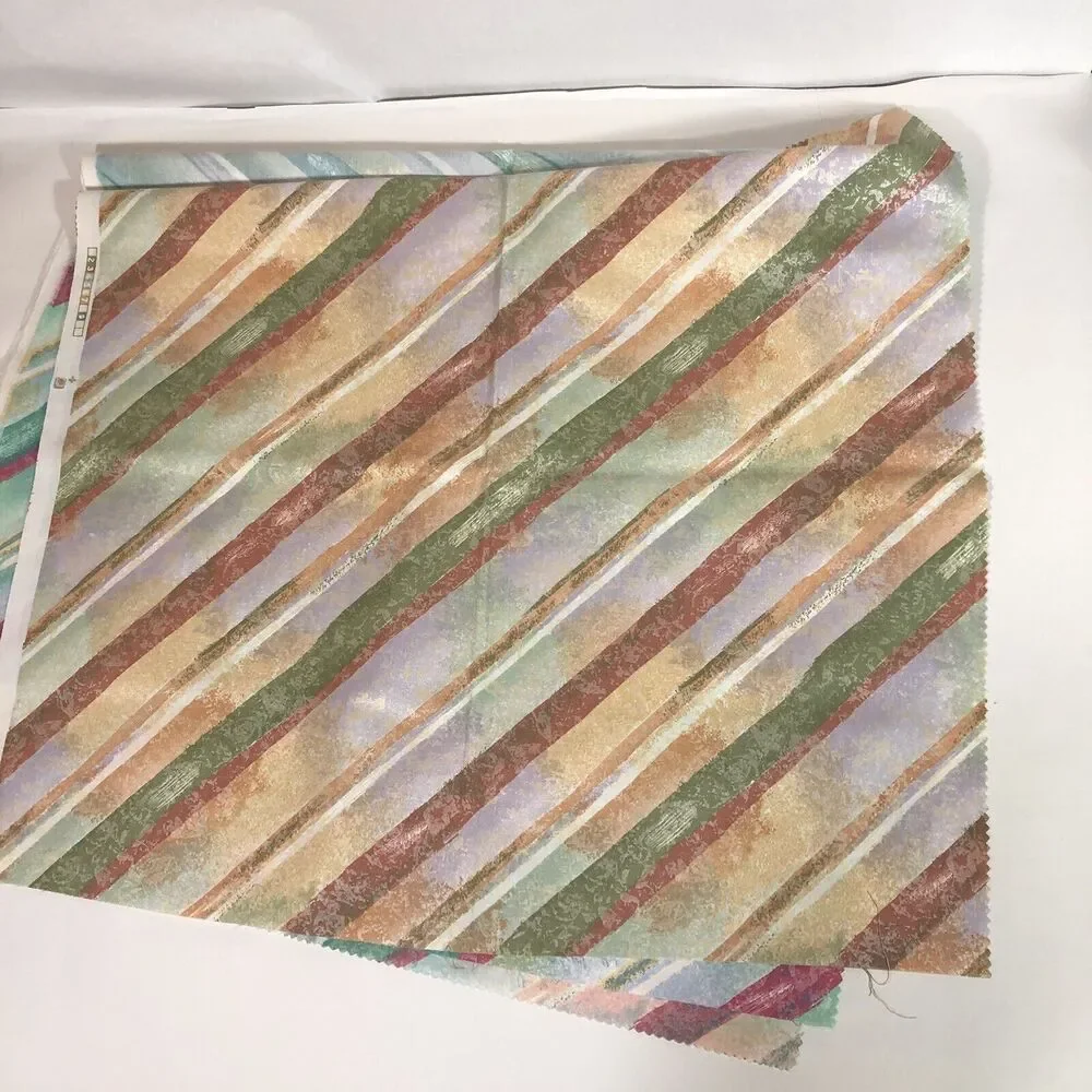 Vintage TexUnion Fabric Samples, Striped Key West Pattern Cotton with Teflon 26